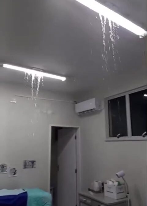 Centro de Parto Normal do HRI sofre com infiltrações após chuva intensa