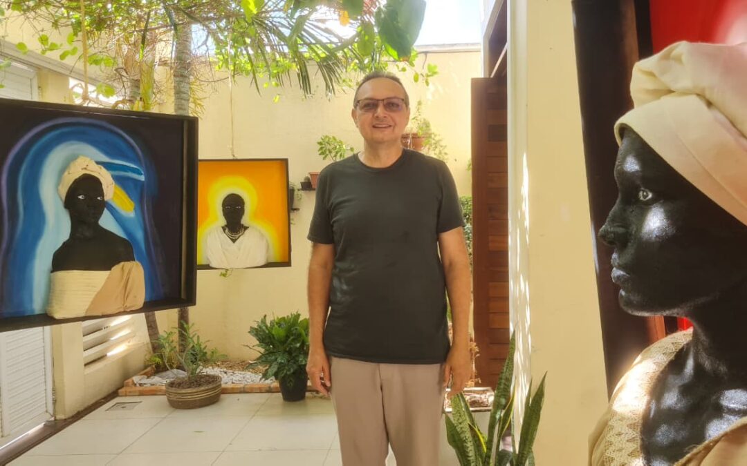 Faces de Tereza de Benguela, Luiza Mahim e Maria Felipa feitas por Mácio Alves foram selecionadas para exposição nacional do BB em Brasília