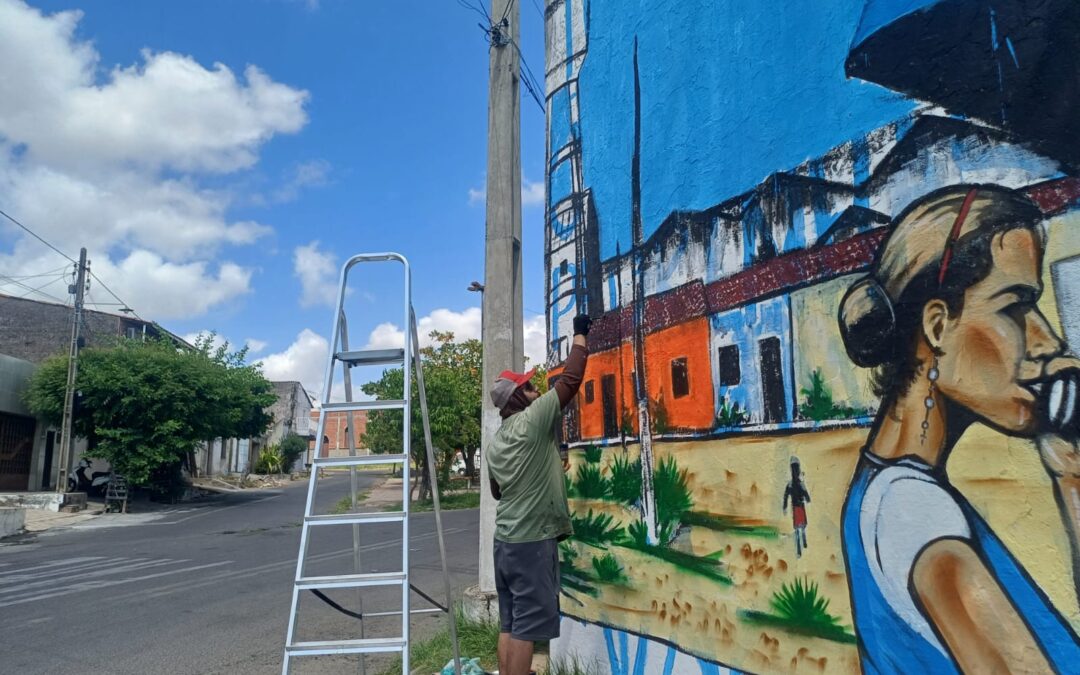 Bairro Santo Antônio ganha mais um painel pelos traços do grafite de “V4zio”